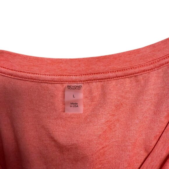 BEYOND YOGA FEATHERWEIGHT OUT AND ABOUT MINI DRESS SZ L ORANGE CORAL TIERED BOHO - Picture 4 of 7